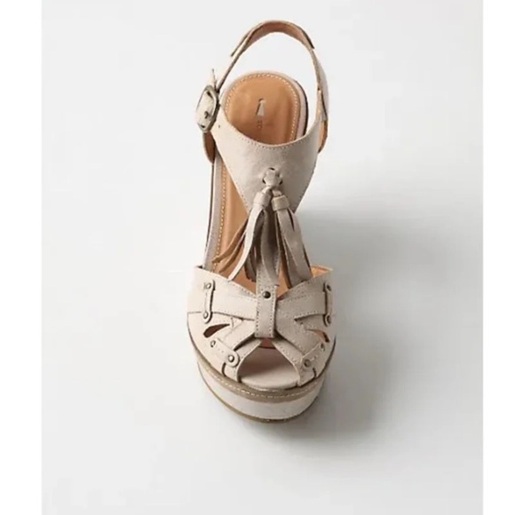 NWT Anthropologie Schuler and Sons Philadelphia Leather Wedge Sandals 
size 8.5 - Picture 2 of 13